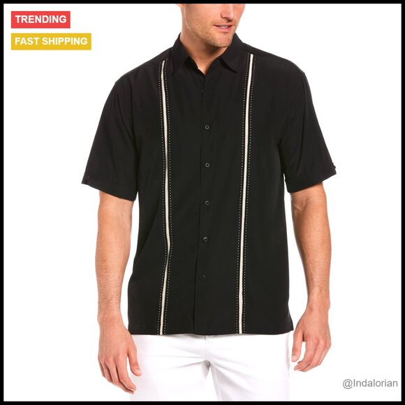 Classic Fit Short Sleeve Button Down Shirt Wrinkle Resistant Casual Polyester